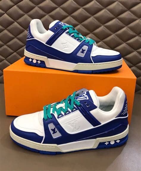 lv blue trainers|louis vuitton trainers price.